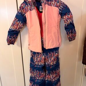 Spyder Kids' Snowsuit in navy confetti and Pink